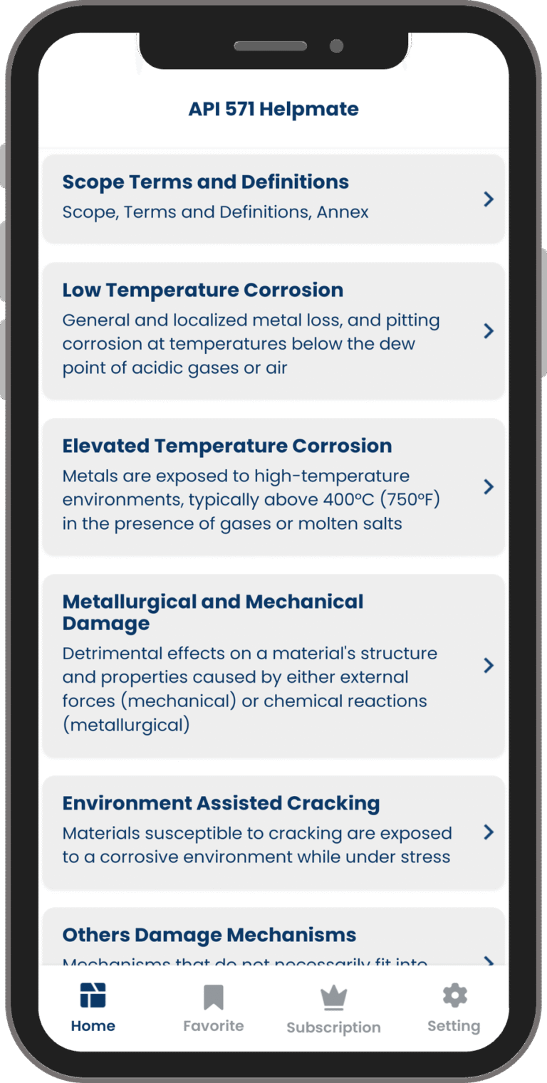 API 571 Sections
